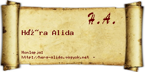 Héra Alida névjegykártya